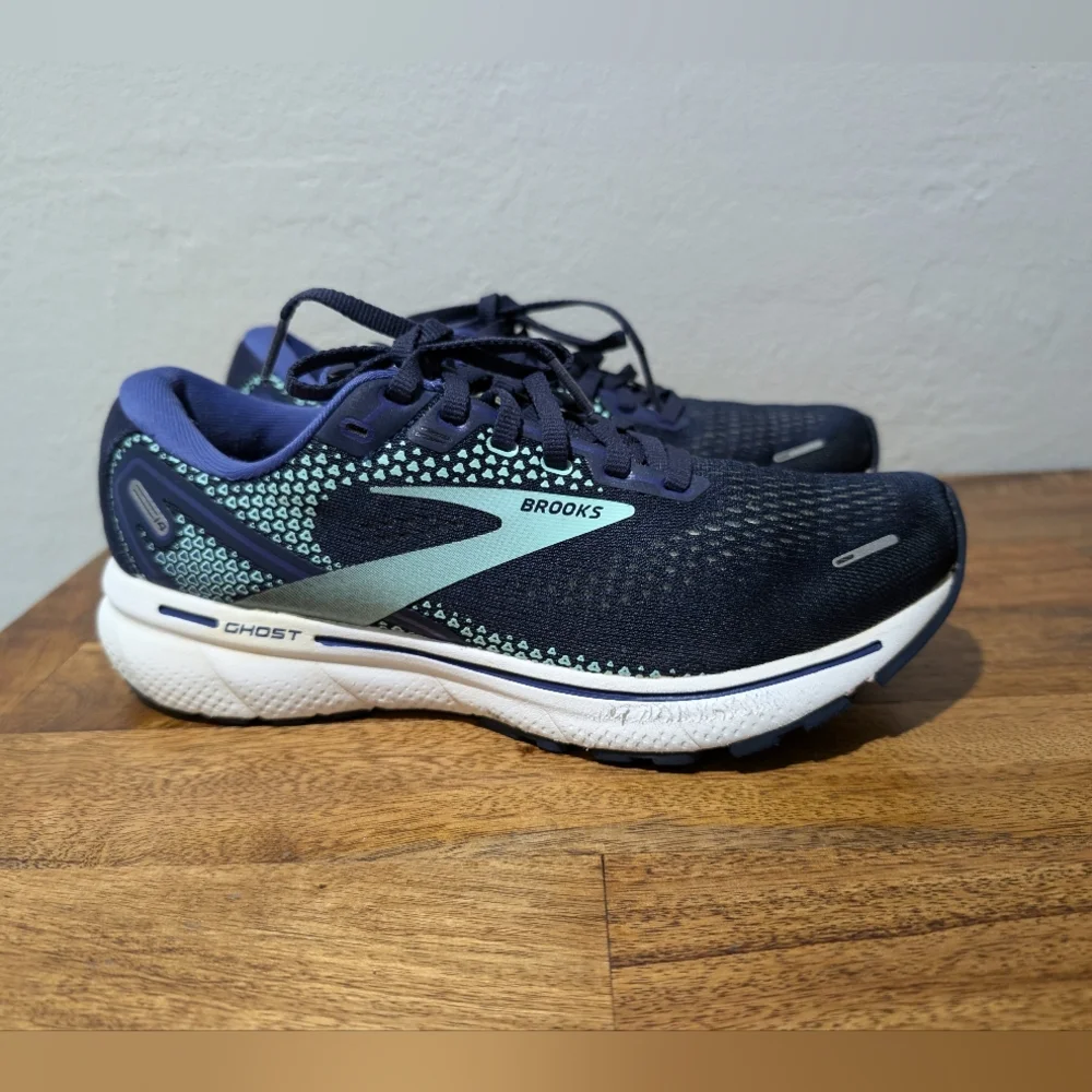 Brooks Ghost 14 Navy Running Shoes Womens 8.5B  Fast‎ Shipping